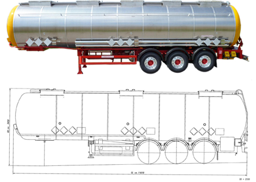 liquid bulk chemical transportation by chemical tanker trucks 